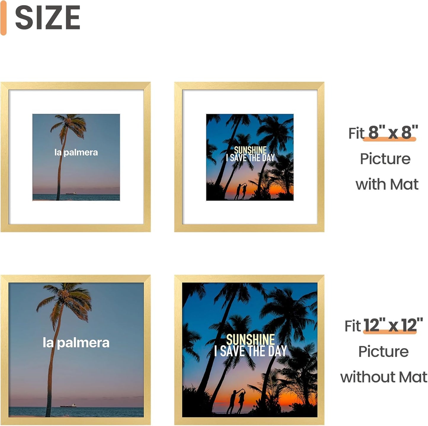 upsimples 8x10 Picture Frame, Display Pictures 5x7 with Mat or 8x10 Without Mat, Wall Hanging Photo Frame, Black, 1 Pack - Colors A