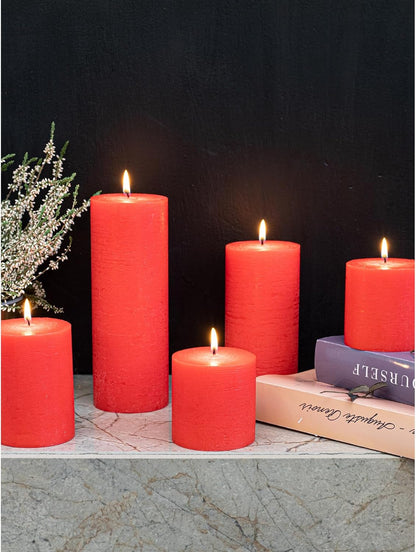 CANDWAX 3x4 inch Pillar Candles Set of 3 – Unscented Dripless Rustic Dark Blue Candles for Room Decor, Weddings, Centerpieces