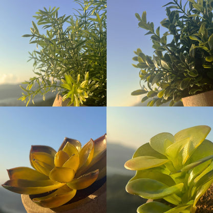 4 Pack Small Fake Plants in White Pulp Pot for Home Decor, Artificial Plants Indoor, Small Faux Plants Indoor for Bathroom Bedroom Kitchen Office Farmhouse Room Shelf Decor