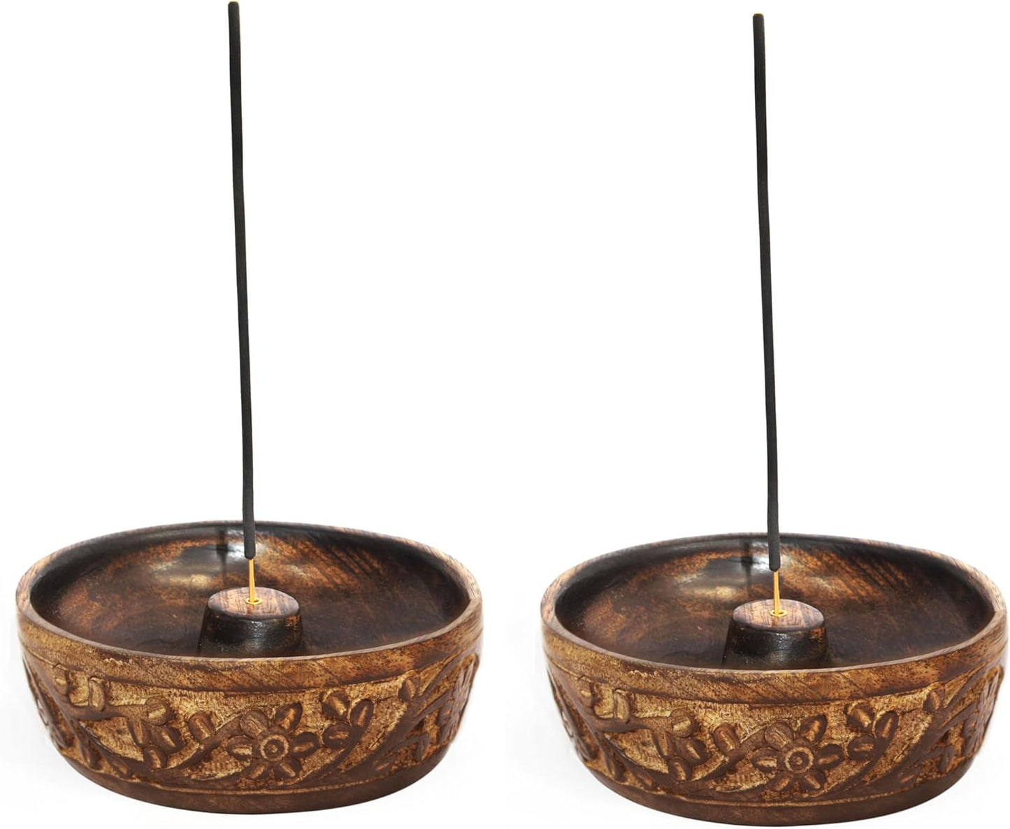 Sheesham Wood Incense Burner - Handmade Coffin Style Sun and Moon Inlay Incense Holder - Aromatherapy Room Freshener Cone Incense Stick Burner Ash Catcher - Zen Home Gift - 12x2x2 - COTTON CRAFT