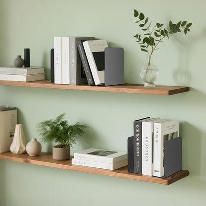 Book Ends, 2 Pieces Metal Bookend for Shelves, Bookends for Heavy Books, Book Holders for Shelves, Desk Organizers, Book Dividers for Office, School, Bookstore, Home