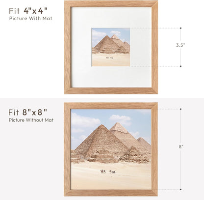 5x7 Picture Frame, Solid Oak Wood 5 x 7 Photo Frame with Mat to 4x6, 7x5 Picture Frames for Wall and Tabletop Display, (Walnut Set of 1)
