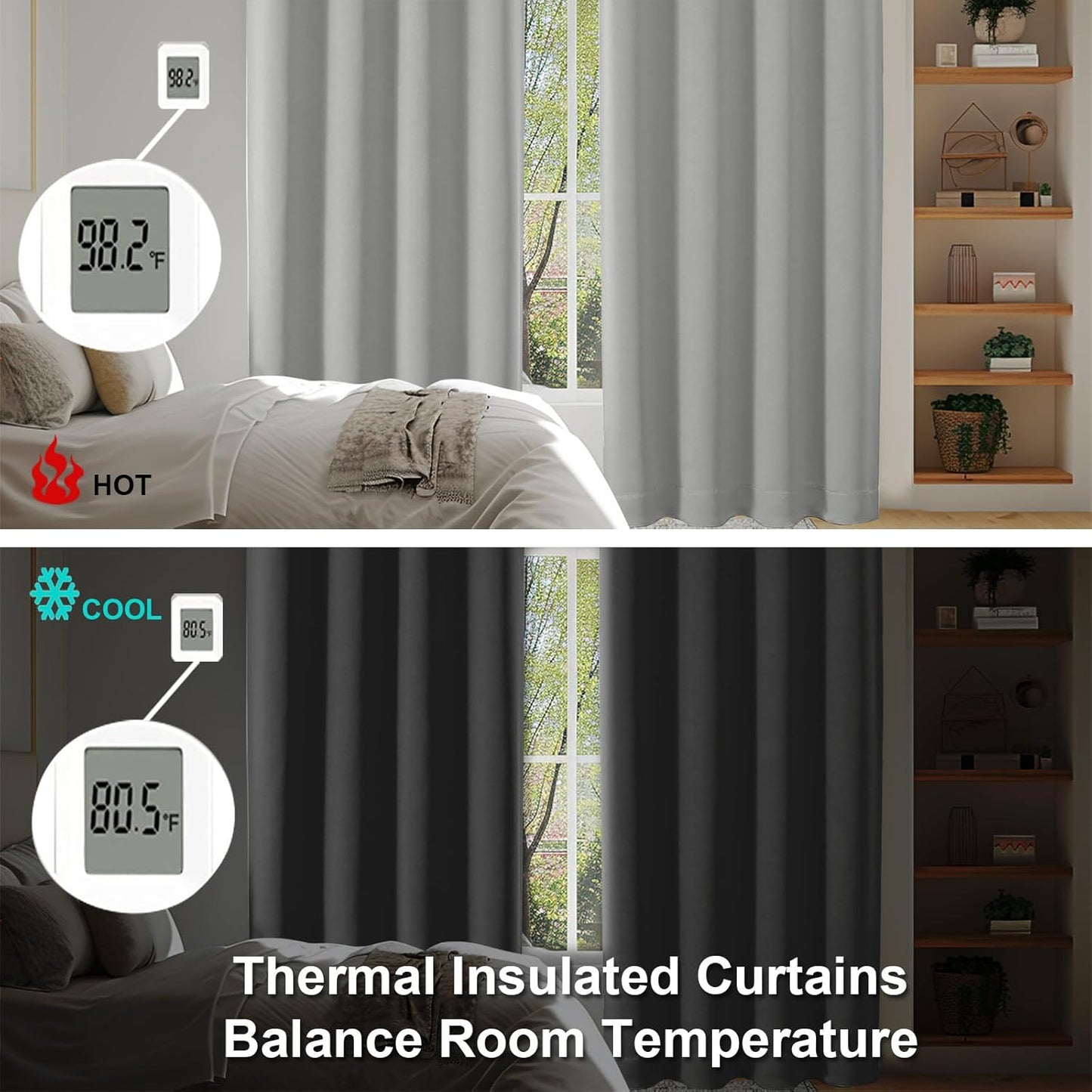 Simplebrand Ava Sage Green Blackout Curtains for Bedroom 63 Inch Length 2 Panels Set, Solid Thermal Insulated Energy Saving Rod Pocket Window Treatment Curtains Blackout Drapes, W40 x L63 Inch, Sage - Colors B