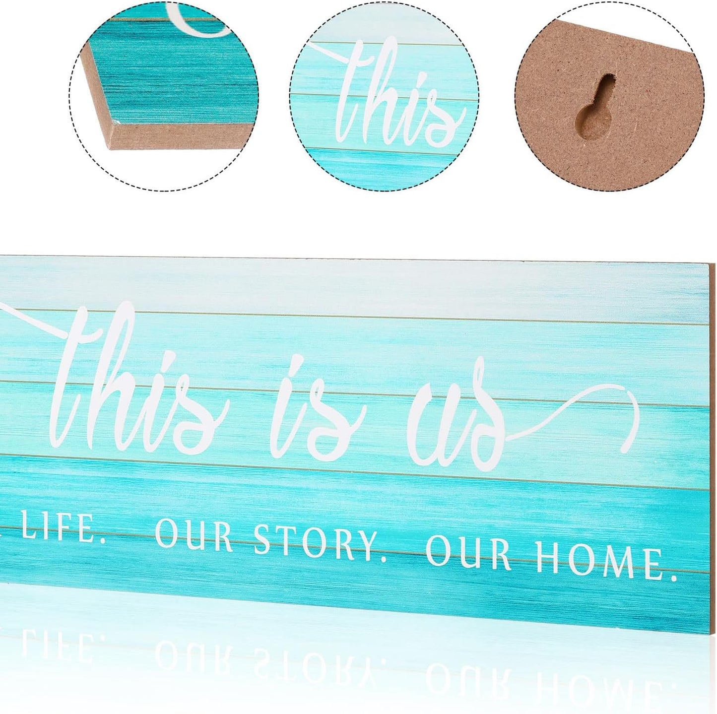 Jetec This Is Us Wall Sign Wooden Family Wall Plaques Inspiration Sign Farmhouse Entryway Rustic Plaques Art with Quotes for Living Room Bedroom Christmas Decorations(Antique White)