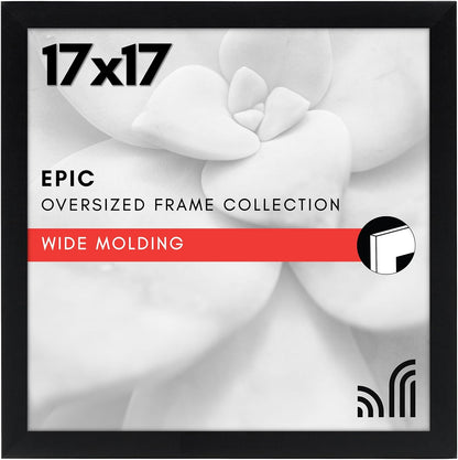Americanflat 16x20 Picture Frame with Polished Plexiglass - Black Picture Frame - Wide Photo Frames Made of Engineered Wood for Vertical or Horizontal Wall Display - Epic Collection - Black - Colors C