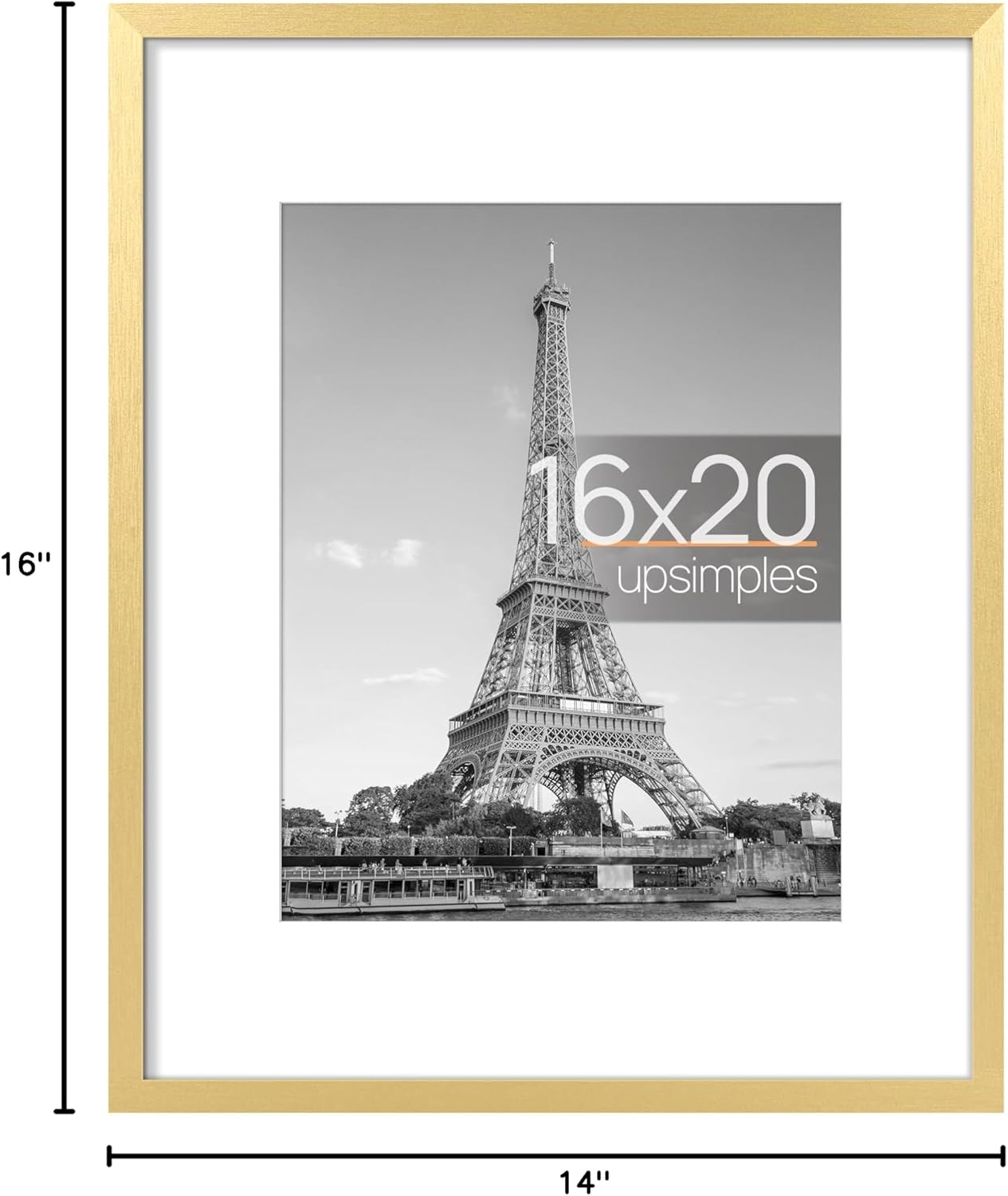 upsimples 8x10 Picture Frame, Display Pictures 5x7 with Mat or 8x10 Without Mat, Wall Hanging Photo Frame, Black, 1 Pack - Colors B