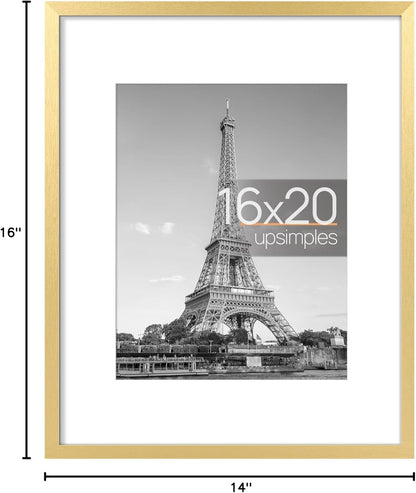 upsimples 8x10 Picture Frame, Display Pictures 5x7 with Mat or 8x10 Without Mat, Wall Hanging Photo Frame, Black, 1 Pack - Colors B
