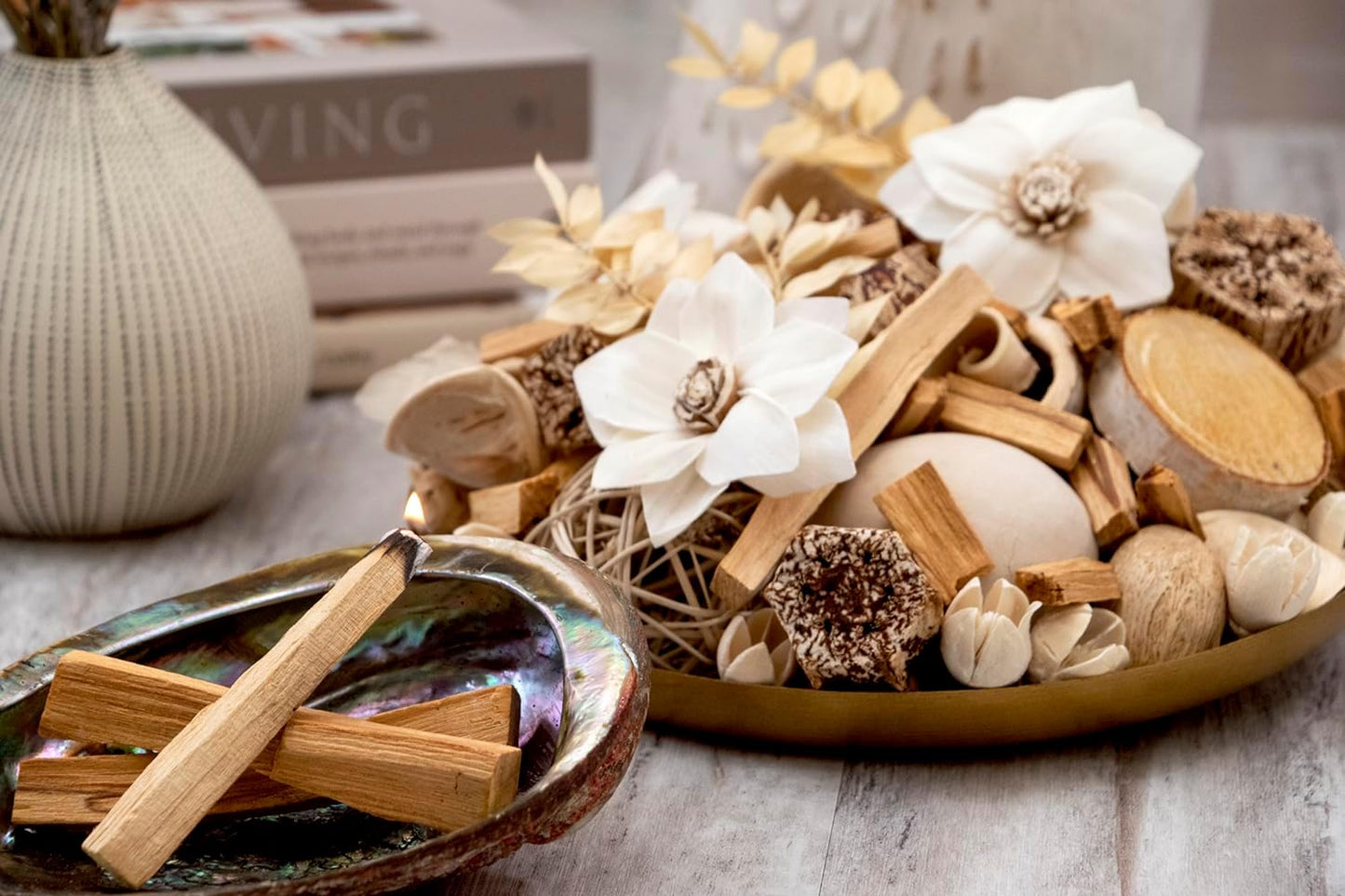 ANDALUCA Maison Box Fragrance Potpourri Decorative Vase & Bowl Filler Home Décor (Coconut Sandalwood)