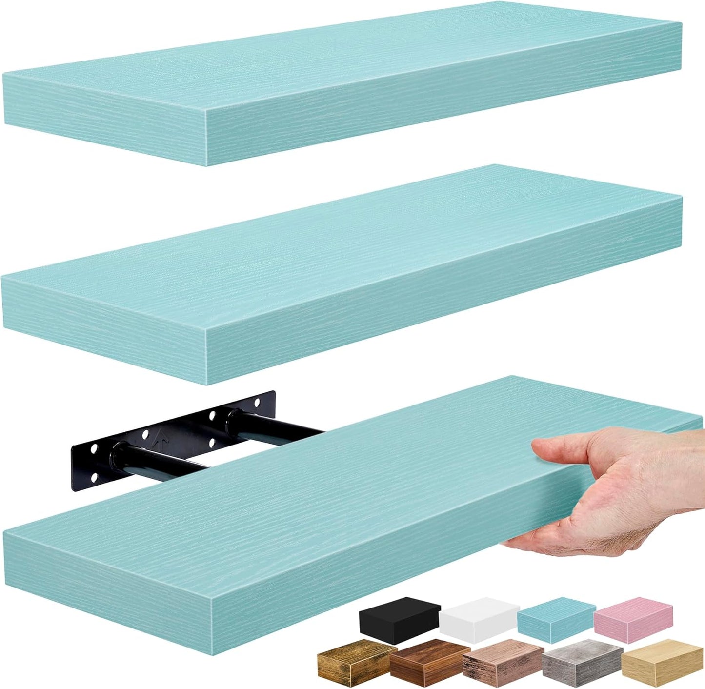 Sorbus Floating Shelves for Wall – 16 Inch Floating Shelf for Kitchen, Bedroom, Living Room, Bathroom, Home & Wall Decor - Mounted Bathroom Shelves with Invisible Brackets (Maple Wood, 2 Pack)