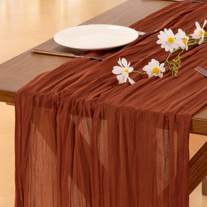 Socomi 3pcs Sage Green Cheesecloth Table Runner Summer Boho Rustic Gauze 120 inch 10FT Cheese Cloth Sheer Runner for Wedding Party Baby Shower Home Decor Holiday Decorations