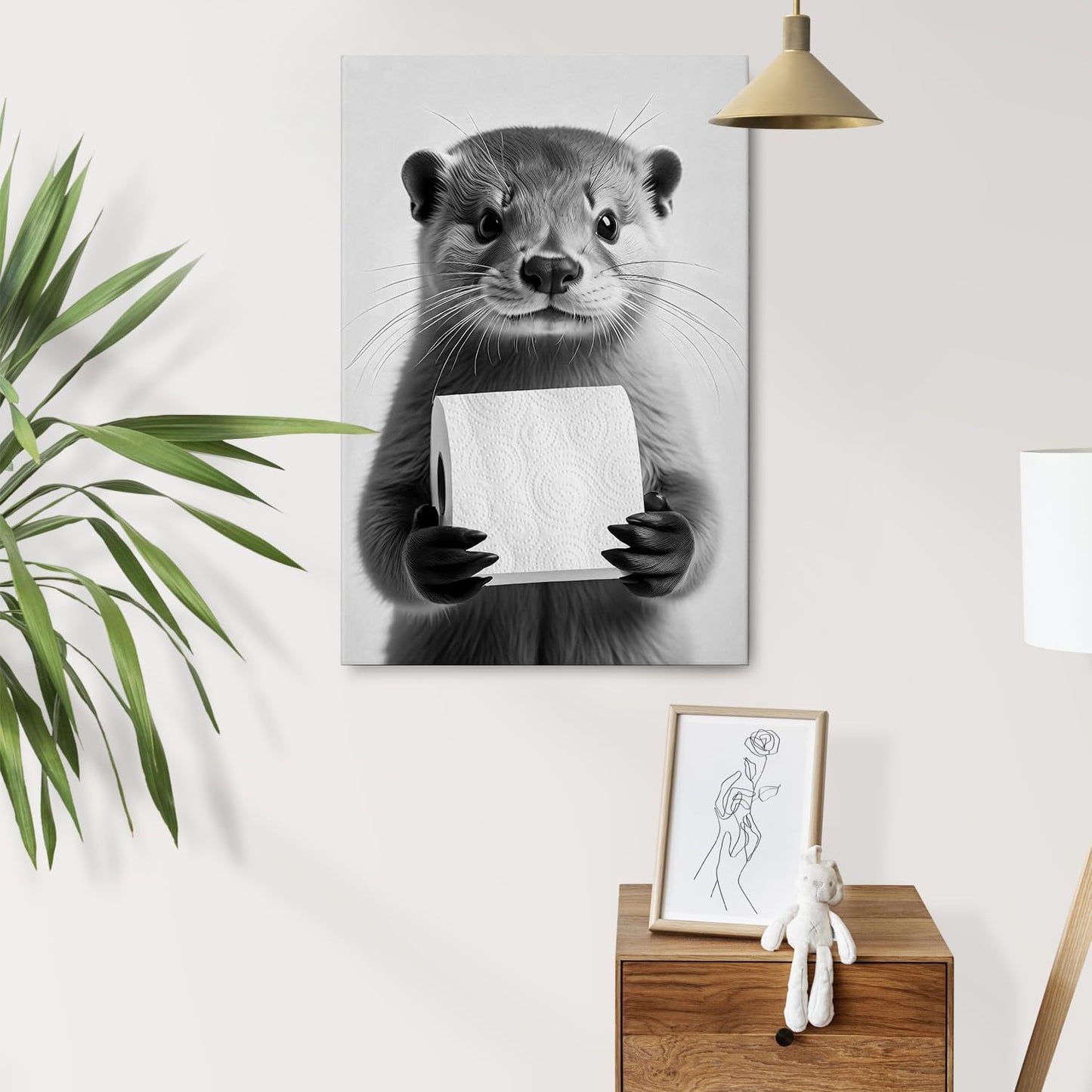 DIHSIEG 12x16 Canvas Wall Art funny bathroom wall art Print Poster Vintage Poster Frameless Floral Can be hung on the Wall Heal Your Heart poster Wall Art Canvas