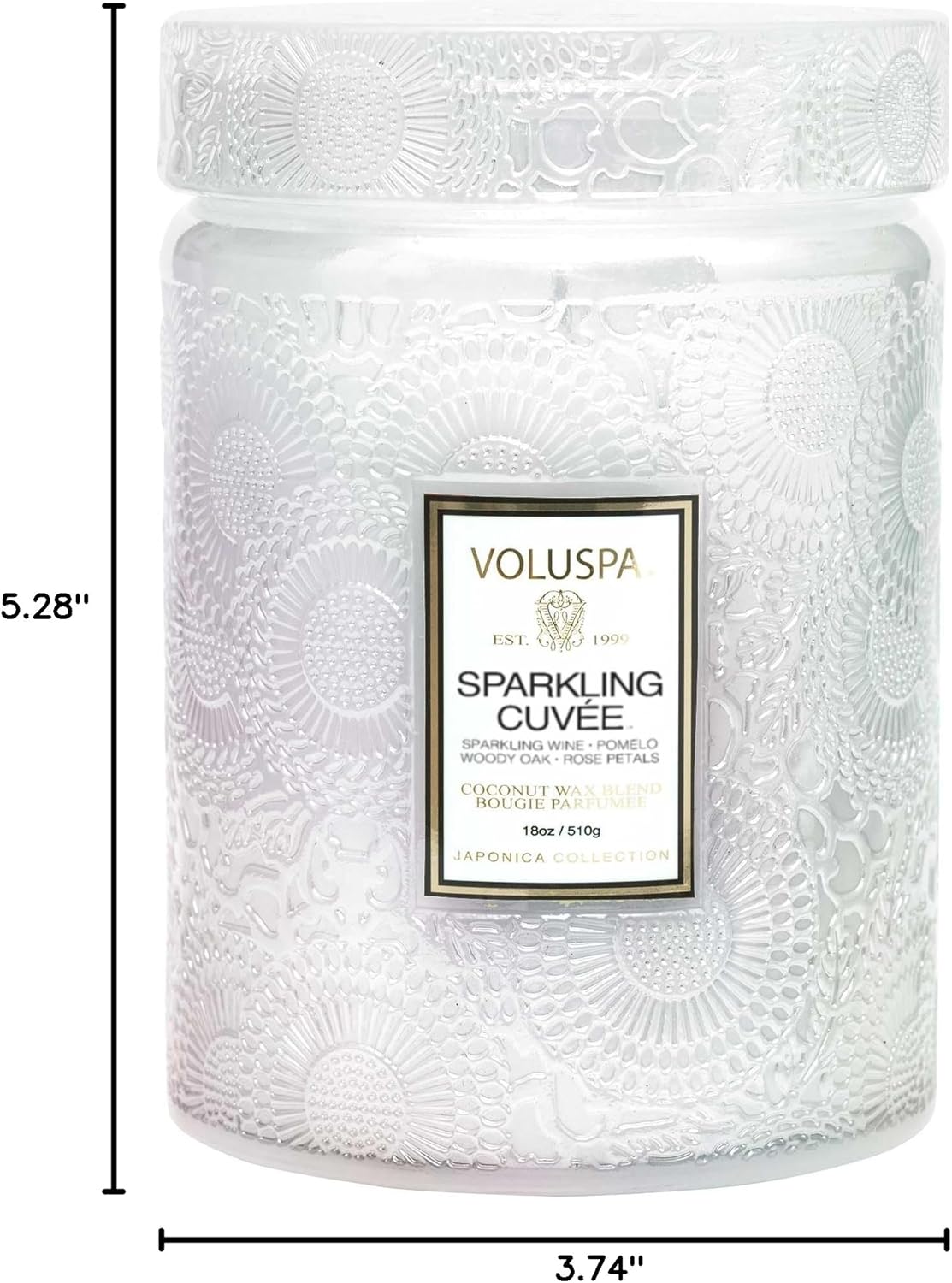 Voluspa Baltic Amber Candle, 18 oz, Coconut Wax Blend, Scented Candles for Home, 100 Hour Burn Time, Candle Jar