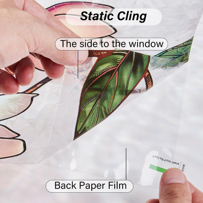 Ranzdn Window Privacy Film - Stained Glass Window Film Static Cling UV & Heat Blocking Rainbow Window Film for Glass Doors, Bedroom Windows - No Glue Premium Vinyl (Easy Install, 17.5"×78.7")