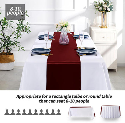 SiinvdaBZX 4 Pcs Royal Blue Satin Table Runner 12 x 108 inches Long, Bright Smooth Satin Wedding Table Runner Decorations for Birthday Parties, Buffet, Banquets, Graduations, Engagements