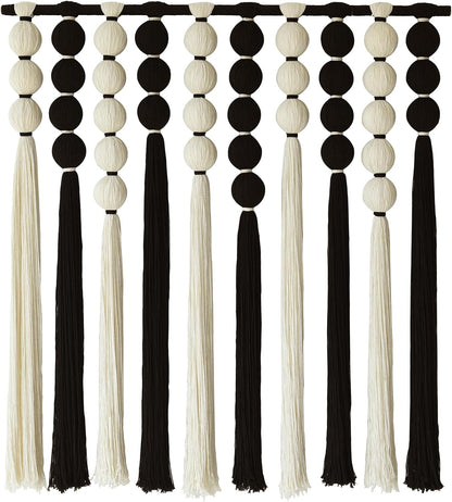IOWER Macrame Wall Hanging 27" W x 31" L Boho Wall Decor Sphericity Cotton Textile Wall Hanging Art Fiber Yarn Art Handmade Detachable Assembly
