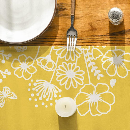 Artoid Mode Pink Bloom Flowers Butterfly Spring Table Runner, Seasonal Holiday Kitchen Dining Table Decoration for Home Party Indoor 13x72 Inch