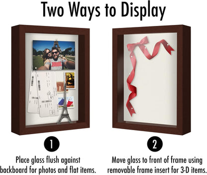 Americanflat 12x16 Shadow Box Frame with Polished Plexiglass - Silhouette Collection - Large Shadow Box Display Case for Tabletop and Wall Display - Black with Soft Felt Back