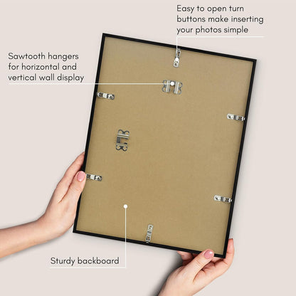 Americanflat 24x36 Poster Frame with Polished Plexiglass - Streamline Collection - Thin Border Picture Frame for Wall Display - Hanging Hardware Included - Black - Colors C