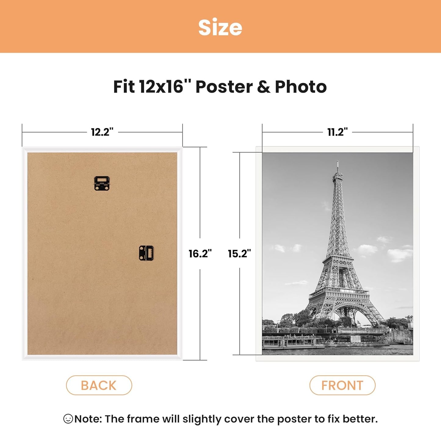upsimples 18x24 Picture Frame Black 3 Pack, Scratch-Proof Poster Frames 18 x 24 for Photo Gallery - Slide-In Strips, Horizontal or Vertical Wall Mounting
