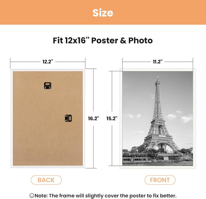 upsimples 24x36 Poster Frame Black 3 Pack, Scratch-Proof Picture Frames 24 x 36 for Photo Gallery - Slide-In Strips, Horizontal or Vertical Wall Mounting