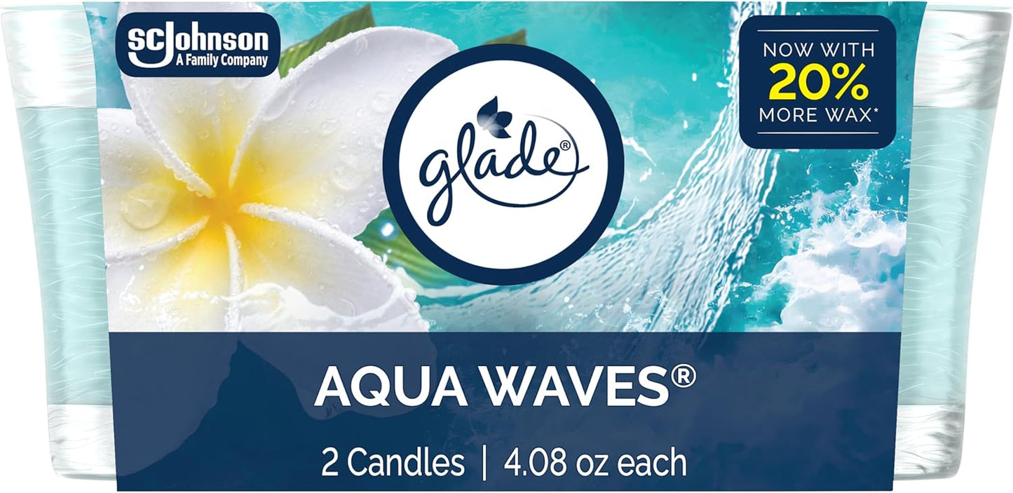 Glade 1-Wick Scented Candle Jar, Angel Whispers, Air Freshener Infused with Essential Oils, 4.08 Oz, 2 Count