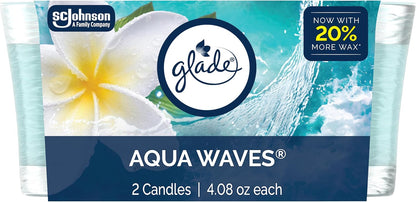 Glade 1-Wick Scented Candle Jar, Angel Whispers, Air Freshener Infused with Essential Oils, 4.08 Oz, 2 Count