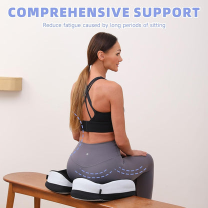Seat Cushions for Office Chairs Wheelchair Cushion for Long Sitting Back Pain，Memory Foam Seat Car Computer Desk Chair Cushion，Coccyx Cushion for Tailbone Pain Relief Cushion Office Chair Black