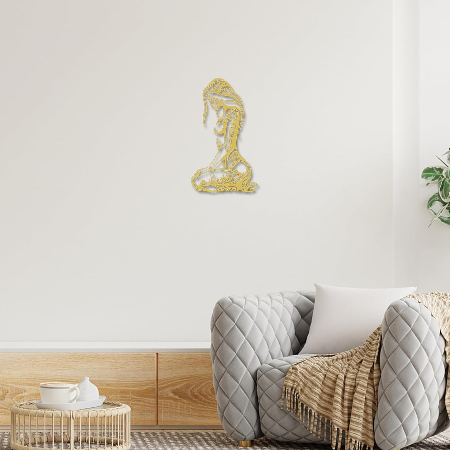Xedatric Modern Abstract Metal Wall Art-Minimalist Line Sculpture for Bedroom,Living Room,Bathroom-Unique Metal Wall Decor for Home & Office