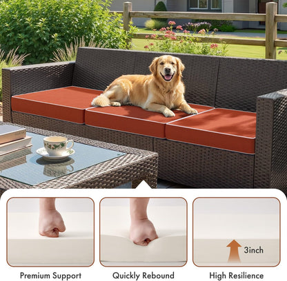 MIULEE Beige Outdoor Bench Cushion Set of 1, 48x18x3 Inch Waterproof Patio Seat Cushions for Swing and Outdoor Furniture Couch Sofa, 3 Year Color Fastness High Density Foam with Adjustable Ties
