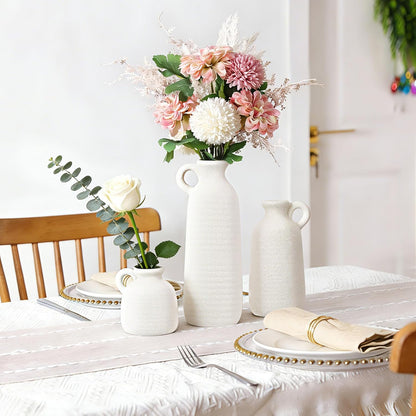 Modern Ceramic Vase Set of 5, Vases Home Decor Rustic Farmhouse Decorative Vase Pottery Vases for Bouquet Pampas Grass Dried Fresh Flowers, Table Living Room Kitchen Bedroom