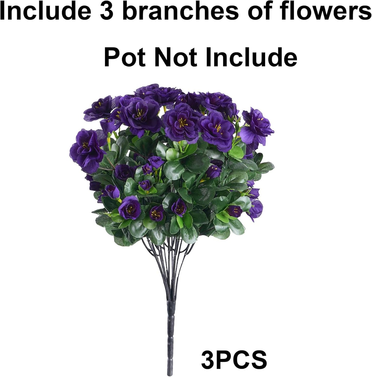 Ivydale Artificial Fake Flowers Plants for Outdoor Outside Spring Decor, Faux Silk Yellow Camellia UV Resistant Look Real for Planter Pot Porch Patio Balcony Garden Yard, 3 Large Bundles