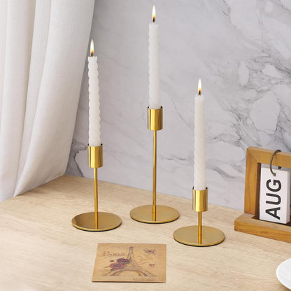 Set of 6 Black Candlestick Holders - Decorative for Home Decor, Wedding, Dining, Party, Anniversary