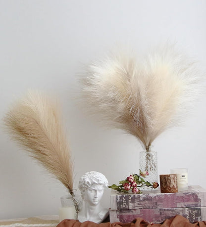 ZIFTY 7-Pcs 38"/3.1FT Faux Pampas Grass Large Tall Fluffy Artificial Fake Flower Bedroom Decor Boho Decor Bulrush Reed Grass for Vase Filler Farmhouse Home Wedding Decor (Beige Mixed)