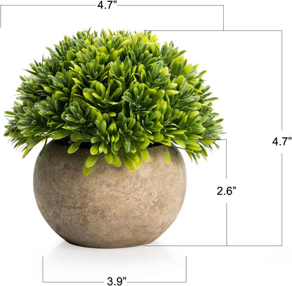 Velener Mini Sage Green Potted Boxwood Topiary Artificial Plants for Home Decor Indoor, Farmhouse House Plant Office Small Desk Shelf Apartment Coffee Bar Bathroom Decor Guest Room, Small Fake Plant