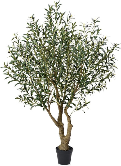 Verinatural Olive Tree Artificial Indoor 6ft - UV Resistant Large Fake Plants - Realistic Faux Olive Tree in Pot - Tall Artificial Plants Outdoor for Home, Patio, Living Room, Office Decor,VN138