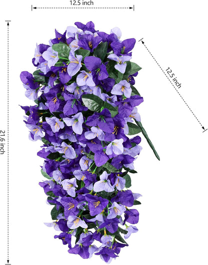 Faux Bougainvillea Artificial Flowers Plants for Outdoor Outside Decoration, 2 PCS Red Fake Flowers UV Resistant Look Real Silk Long Trailing Vines for Front Door Porch Planter Urn Patio Garden Yard