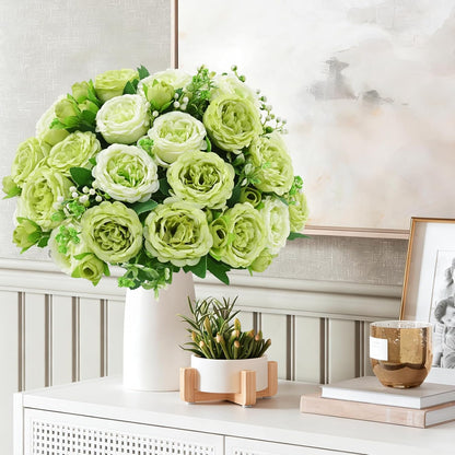 MARTINE MALL 2 Packs Peonies Artificial Flowers, Light Pink Artificial Peonies, Silk Peonies Flowers Fake Peonies Artificial Flowers Peonies Bouquet for Centerpiece Table Wedding Party Home Decor