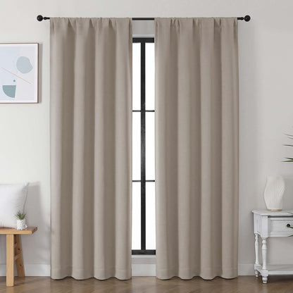 Simplebrand Ava Sage Green Blackout Curtains for Bedroom 63 Inch Length 2 Panels Set, Solid Thermal Insulated Energy Saving Rod Pocket Window Treatment Curtains Blackout Drapes, W40 x L63 Inch, Sage - Colors C