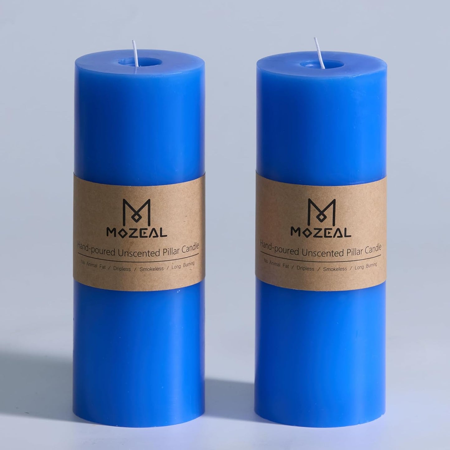 MOZEAL 3" x 4" Hand-Poured Unscented Candle,Dripless Pillar Candle Set of 3,Long Clean Burning,Approx 72 Hours Burn Time,Rustic Country Style,Wedding,Dinner,Christmas and Home Decor,White