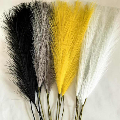 LSKYTOP Orange Pampas Grass Decor,23Inch 12pcs Faux Pampas Grass Bouquets Artificial Pampas Fake Pampas Flower for Home Living Room Bedroom Vase Decor