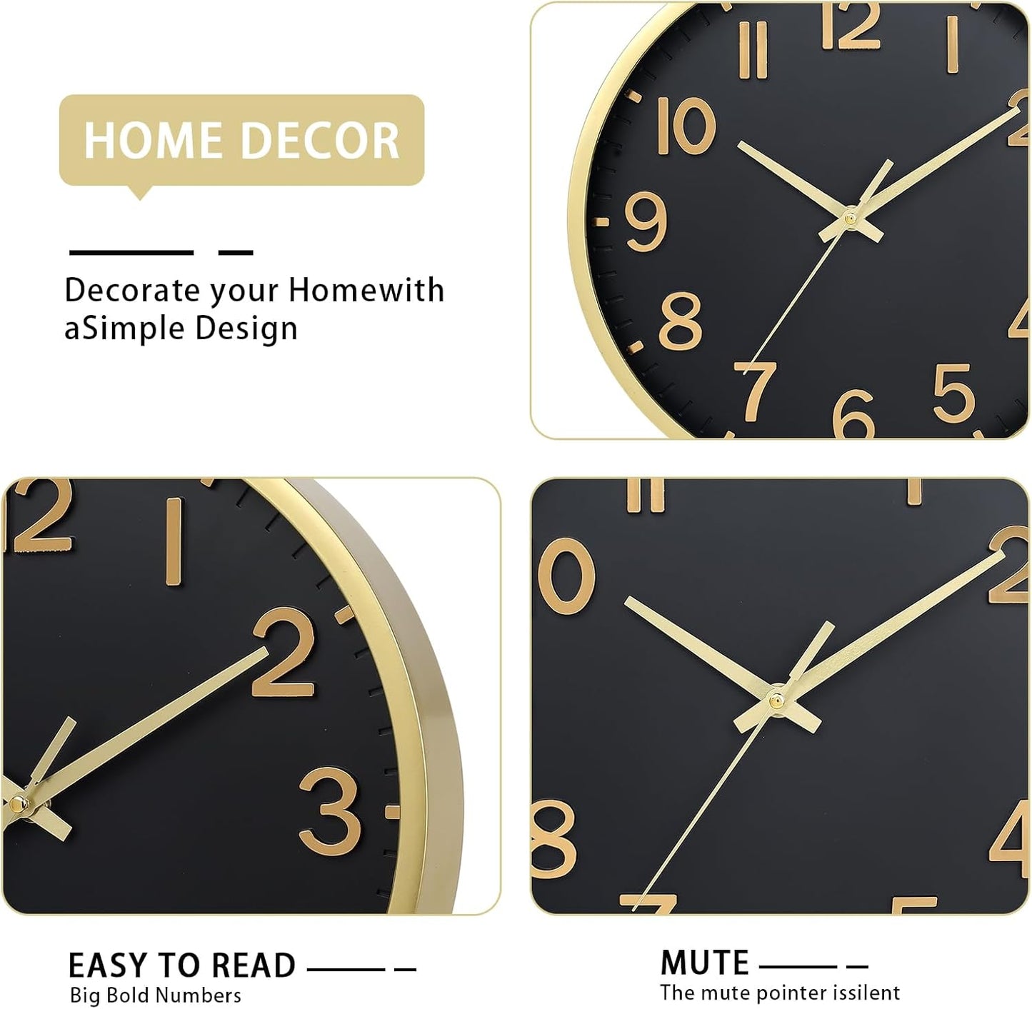 Wall Clocks Battery Operated 8 inch Modern Wall Clock,Silent Non Ticking Wall Clock for Living Room Bedroom Kitchen Office Classroom Decor (Green White)
