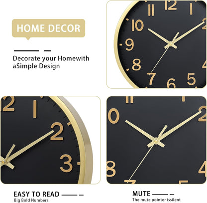 Wall Clocks Battery Operated 8 inch Modern Wall Clock,Silent Non Ticking Wall Clock for Living Room Bedroom Kitchen Office Classroom Decor (Green White)