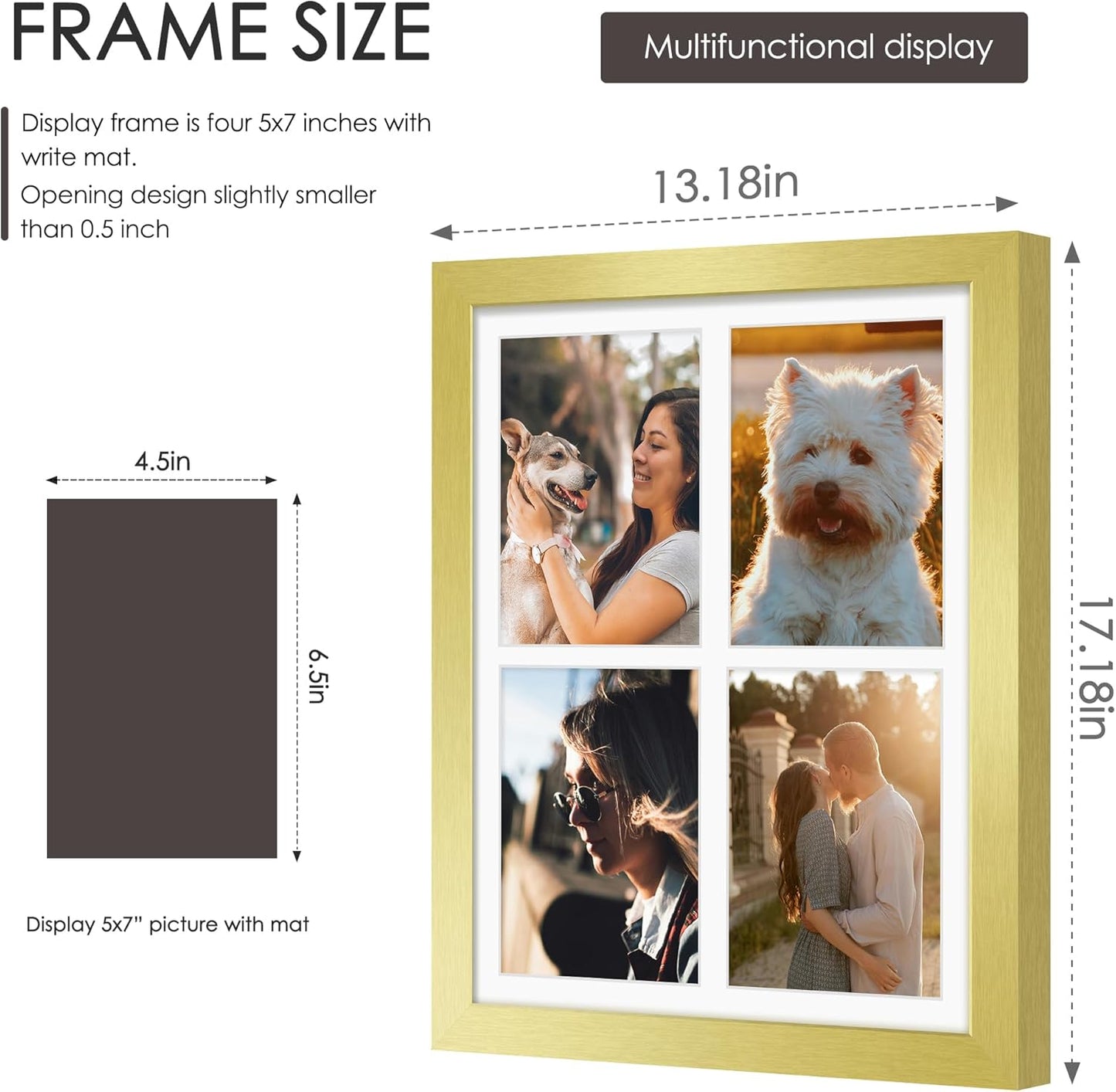DUENPY 14x26 Collage Picture Frame 4x6 Collage Picture Frame Displays Twelve 4x6 inch Photos Available Horizontal Wall Mounting Display and Vertical Black - Colors A