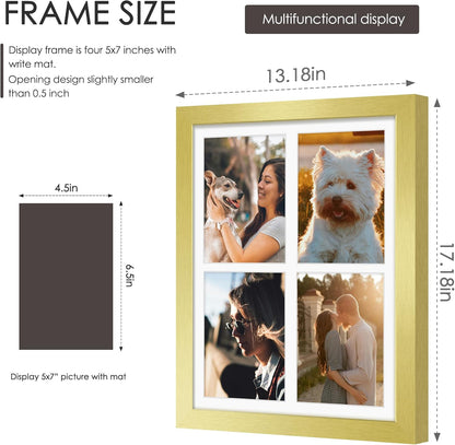 DUENPY 14x26 Collage Picture Frame 4x6 Collage Picture Frame Displays Twelve 4x6 inch Photos Available Horizontal Wall Mounting Display and Vertical Black - Colors A