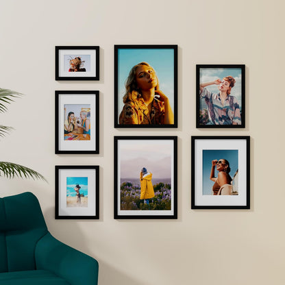 Vittanly 11x14 Picture Frame, Display Pictures 8x10 with Mat or 11x14 without Mat, Photo Frame for Wall Mounting, Black, 1 Pack - Colors A