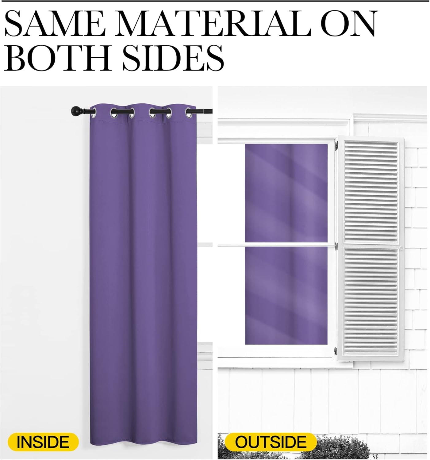 NICETOWN Halloween Pitch Black Solid Thermal Insulated Grommet Blackout Curtains/Drapes for Bedroom Window (2 Panels, 42 inches Wide by 63 inches Long, Black) - Colors D