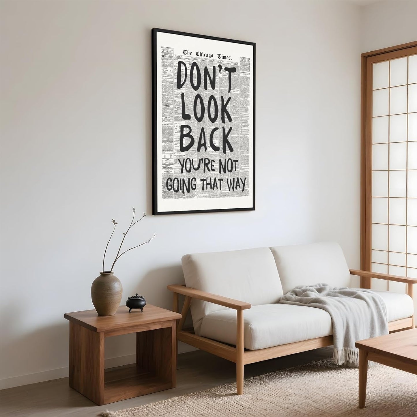 Framed Black And White Retro Newspaper Wall Art ItS Already Yours Universe Quote Poster Trendy Positive Inspirational Wall Decor for Bedroom Office Apartment Dorm Affirmation Canvas Print 8x12inch