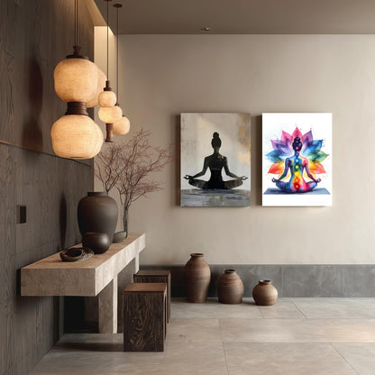 GELDSTEI Calm Zen Botanical Canvas Wall Art, White Lotus Blooming on Stones in Water Aesthetic Pictures, Yoga Spa Meditation Room Decor, Modern Spiritual Poster Prints for Zen Office Framed Set of 3, Each 12x16 Inch