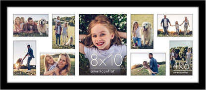 Americanflat 4x6 Collage Picture Frame with Polished Plexiglass - Multi Picture Frames Fit Sixteen 4x6 Photos or Use as One 18x26 Poster Frame for Wall Display - Signature Collection - Black