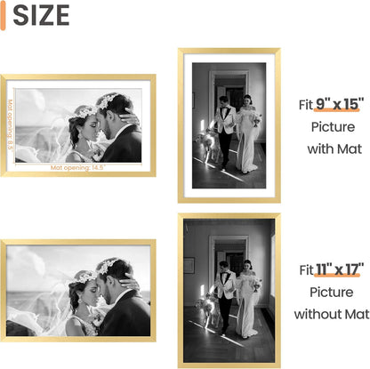 upsimples 8x10 Picture Frame, Display Pictures 5x7 with Mat or 8x10 Without Mat, Wall Hanging Photo Frame, Black, 1 Pack - Colors B